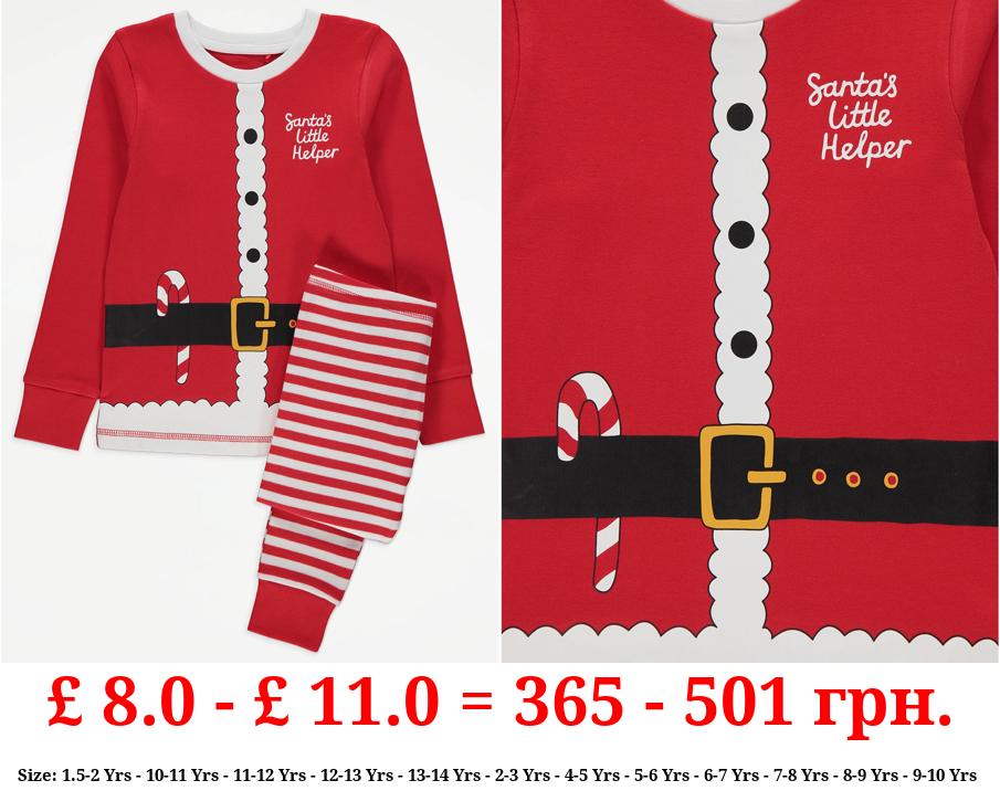 Santa’s Little Helper Striped Christmas Pyjamas