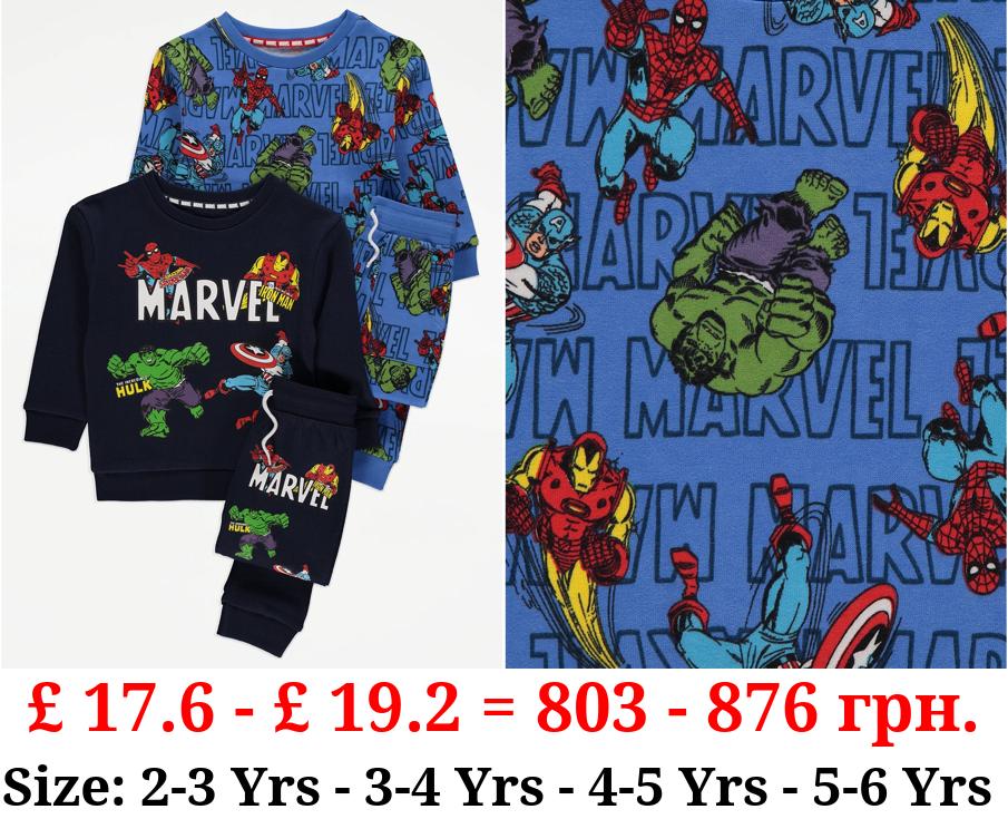 Marvel Blue Sweatshirt and Joggers Outfit 2 Pack