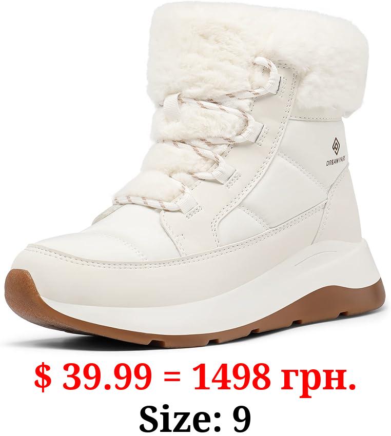 DREAM PAIRS Women's Winter Snow Boots, Faux Fur Waterproof Ankle Booties, Ladies Comfortable Short Boots Outdoor