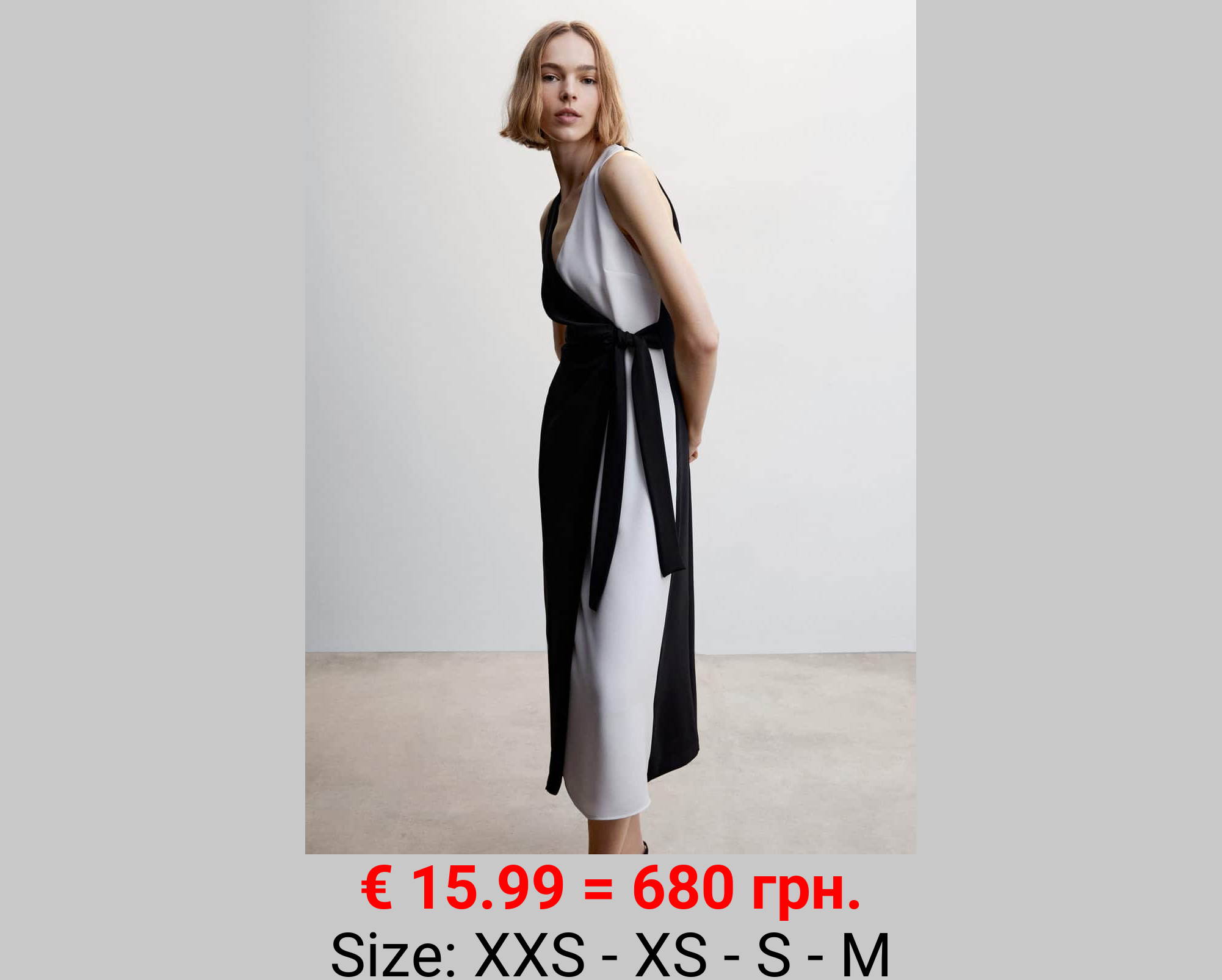 Vestido bicolor lazo