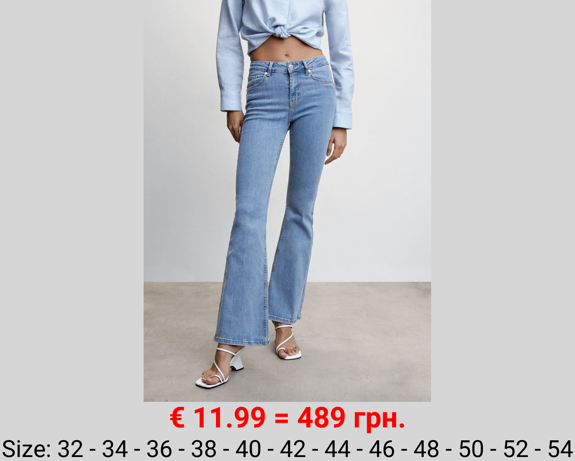 Jeans flare tiro medio