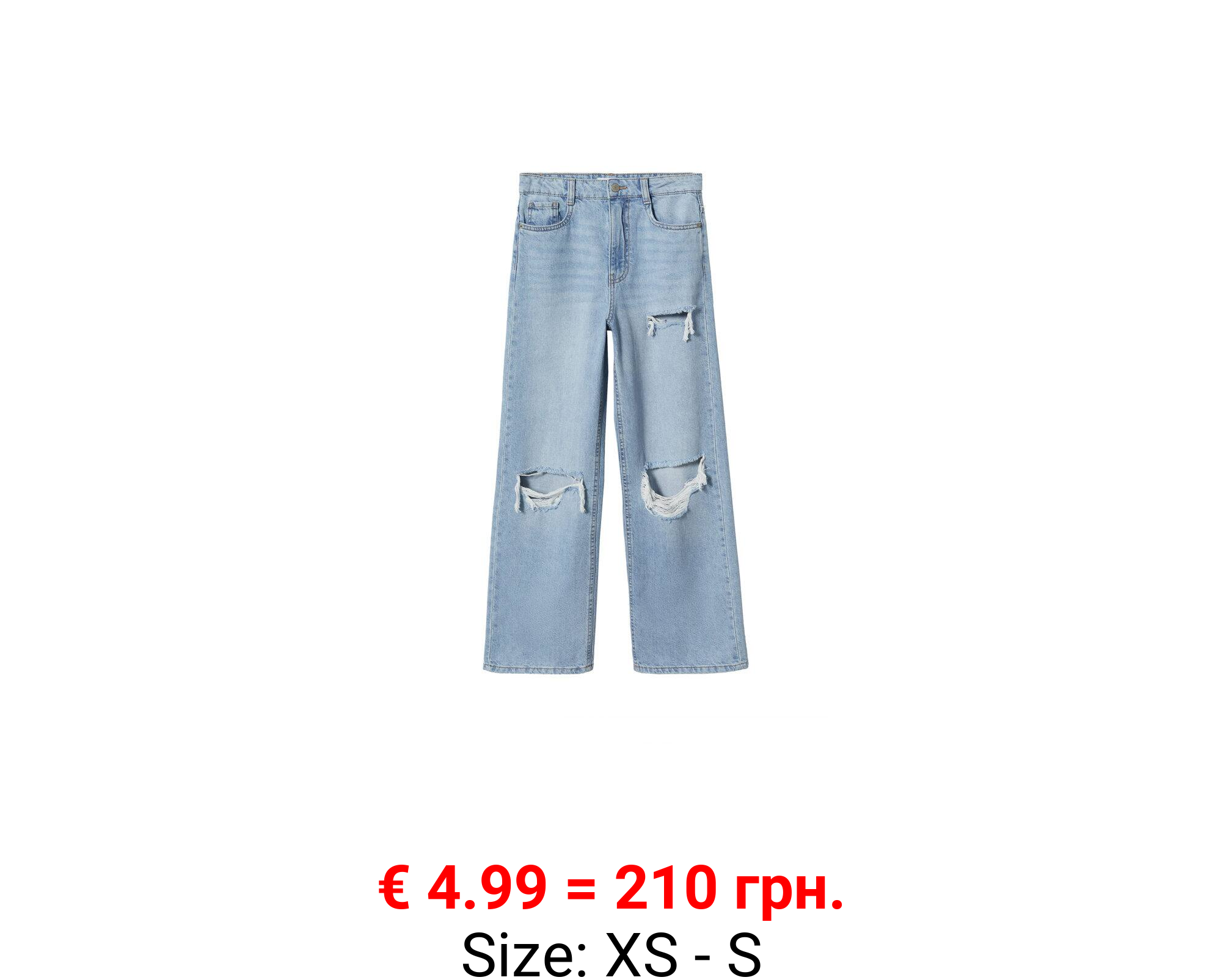 Jeans wideleg rotos decorativos