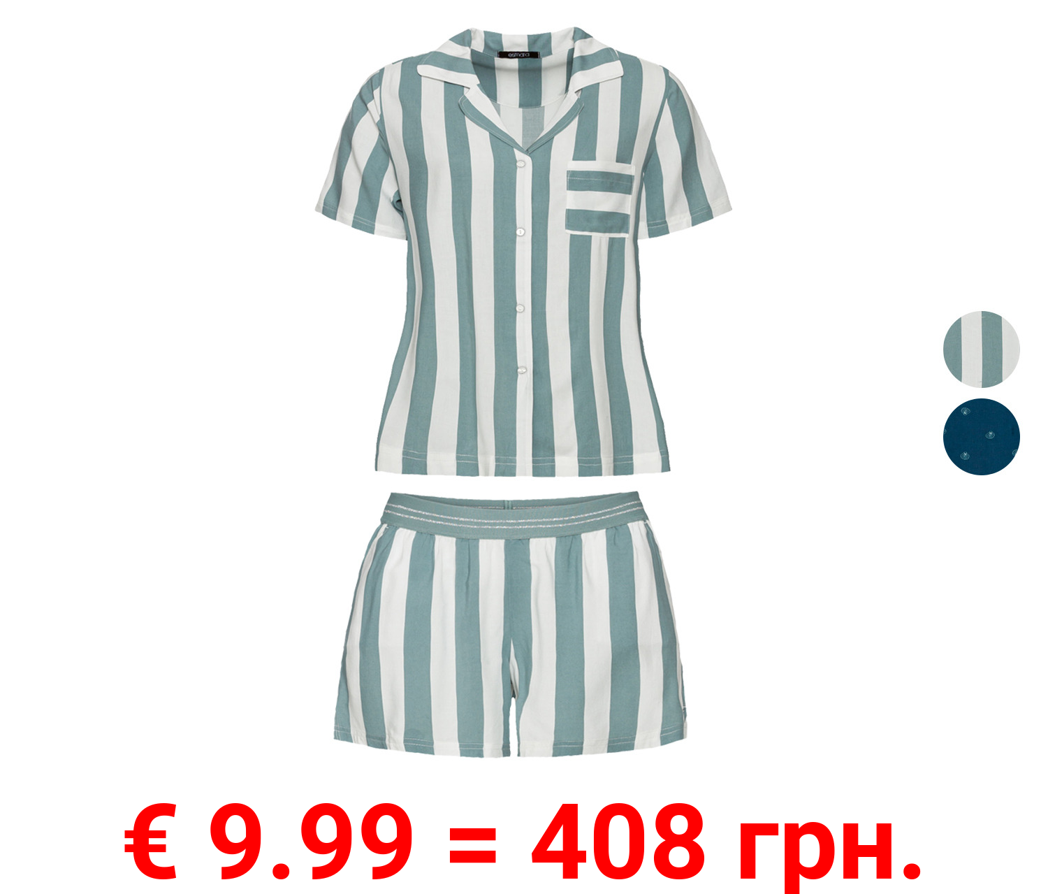 esmara Damen Shorty Pyjama mit ressourcenschonender Viskose