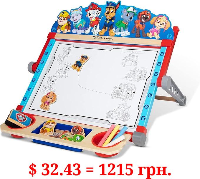 Melissa & Doug PAW Patrol Wooden Double-Sided Tabletop Art Center Easel (33 Pieces) - PAW Patrol Toys, Double-Sided Children's Easel, Easel For Toddlers And Kids Ages 3+
