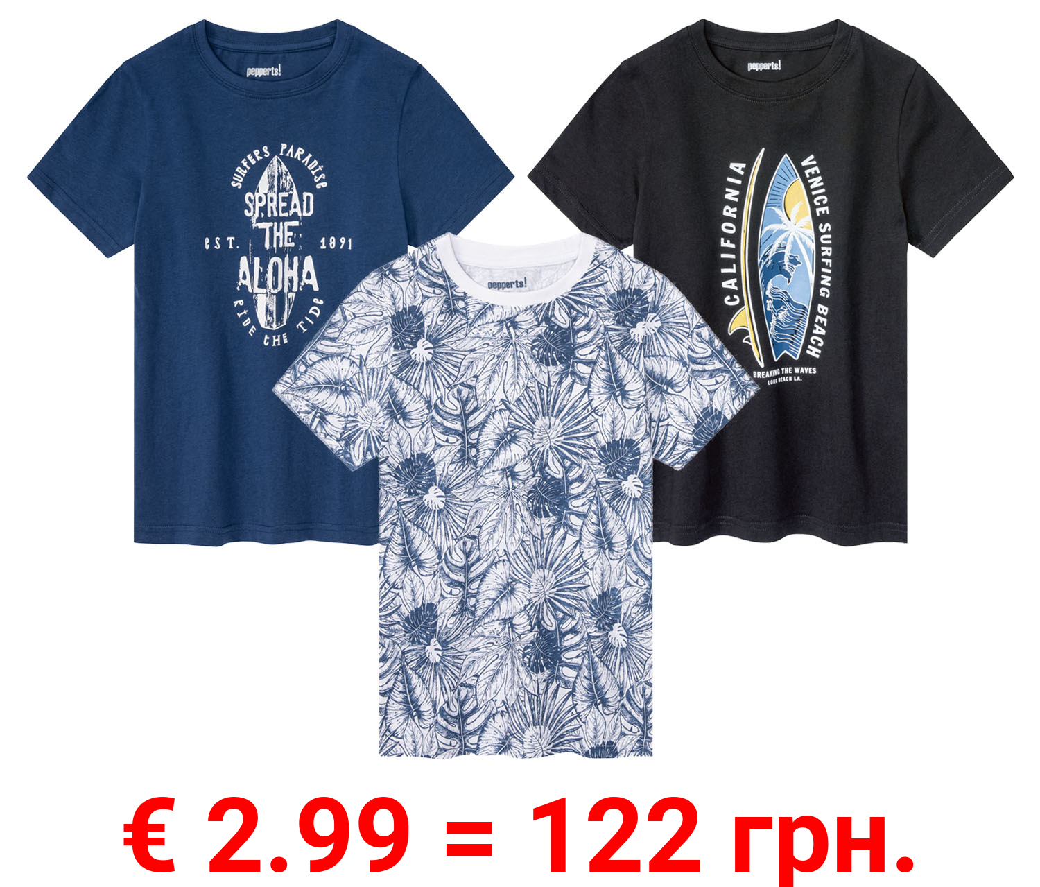 pepperts Jungen T-Shirt, aus reiner Baumwolle