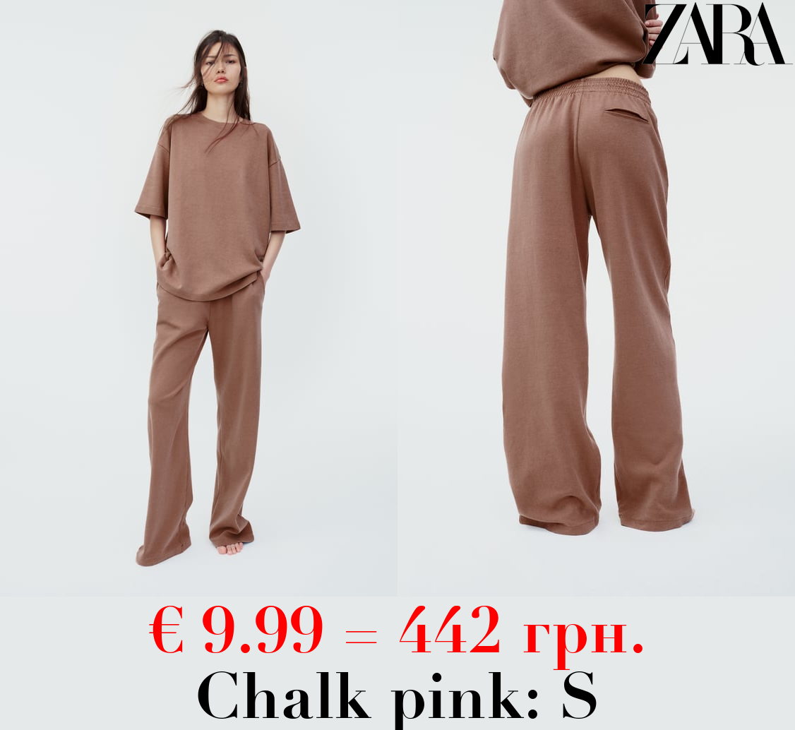 WASHED INTERLOCK TROUSERS