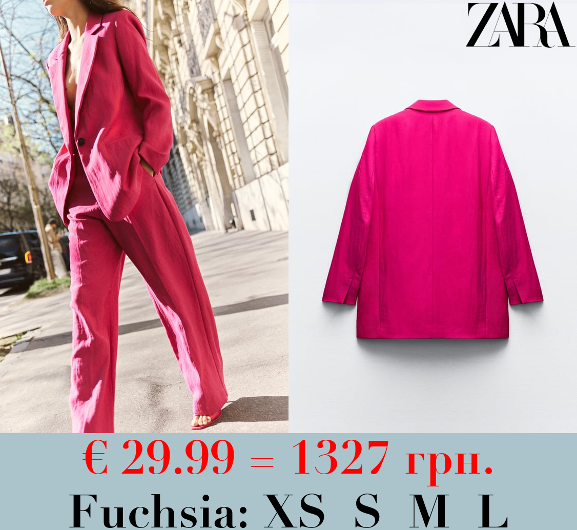 CREASED-EFFECT STRAIGHT FIT BLAZER