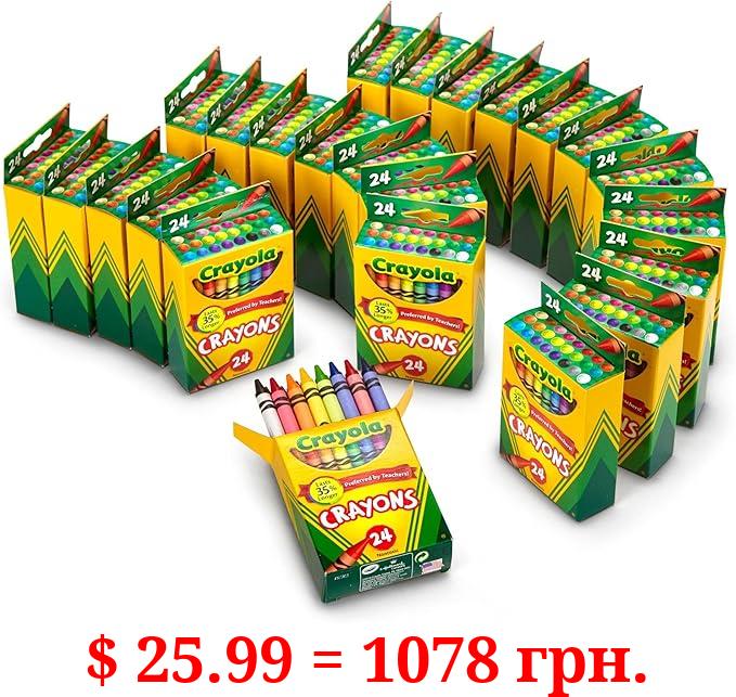 Crayola Crayons Bulk, 24 Crayon Packs with 24 Assorted Colors, School Supplies