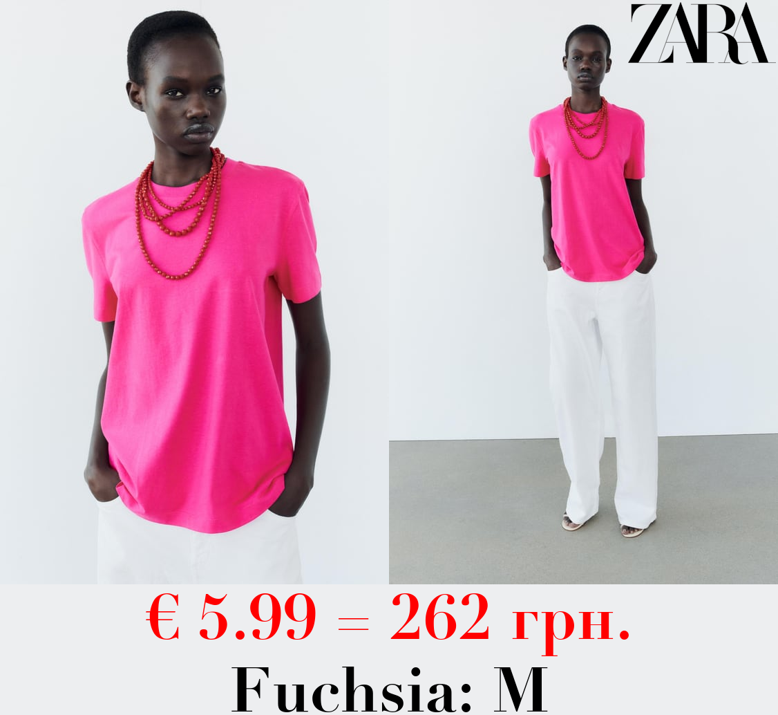 COTTON T-SHIRT WITH ENZYME FINISH