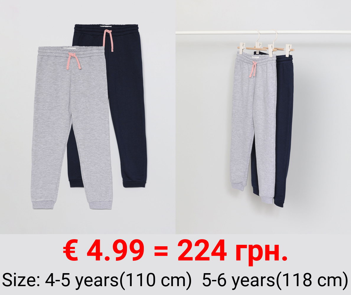 Pack of 2 pairs of basic tracksuits bottoms