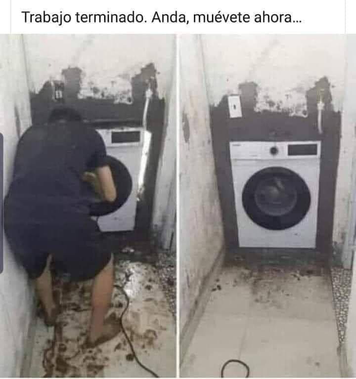 Evitando que se mueva la lavadora