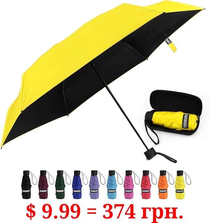 Yoobure Small Mini Umbrella with Case Light Compact Design Perfect for Travel Lightweight Portable Parasol Outdoor Sun&Rain Umbrellas