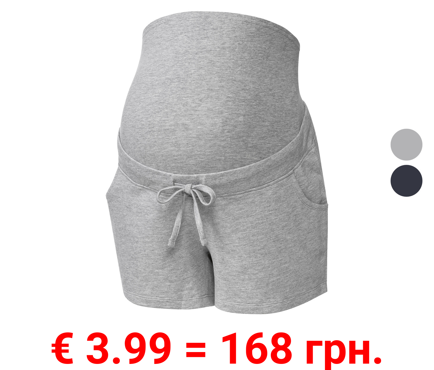 esmara® Damen Umstands-Sweatshorts, extra hoch geschnitten