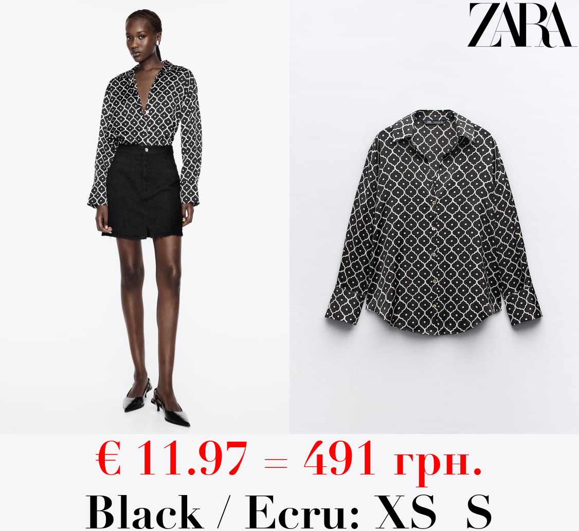 SATIN GEOMETRIC PRINT SHIRT