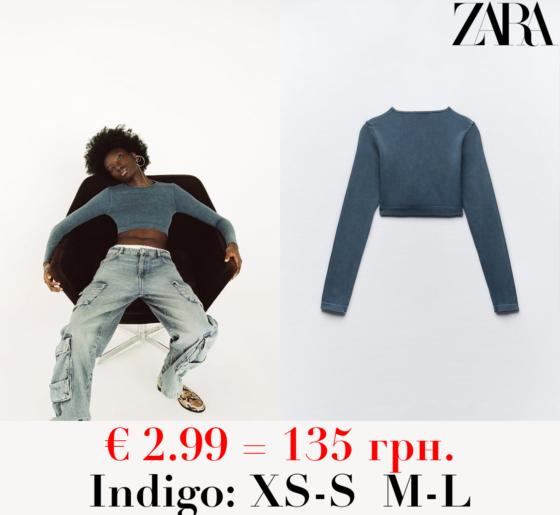 SEAMLESS RIBBED FADED CROP TOP