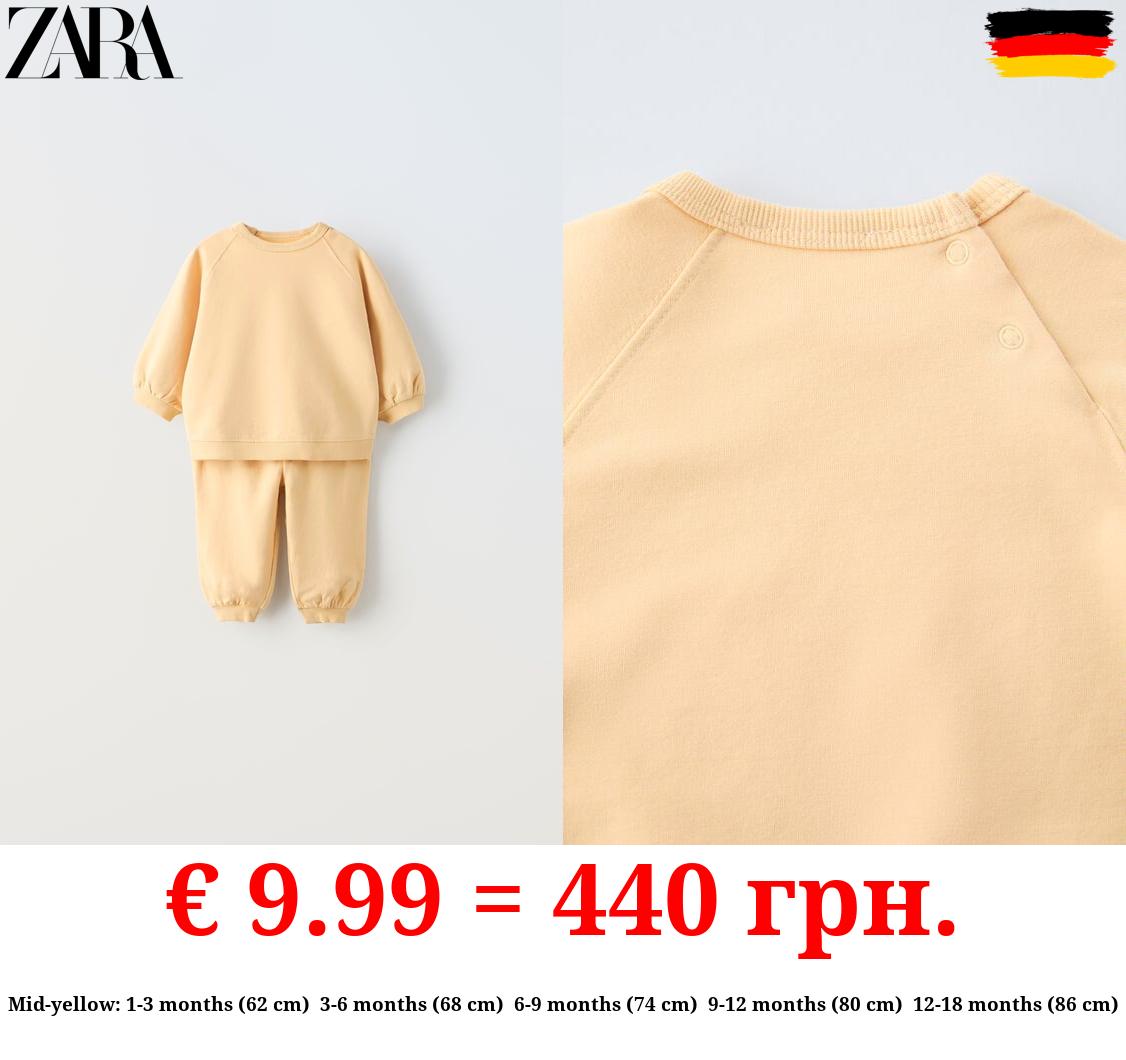 PLAIN PLUSH SWEATSHIRT AND TROUSERS CO-ORD