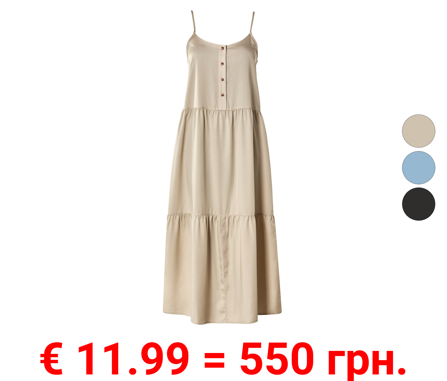 esmara® Damen Midikleid, mit Knopfleiste