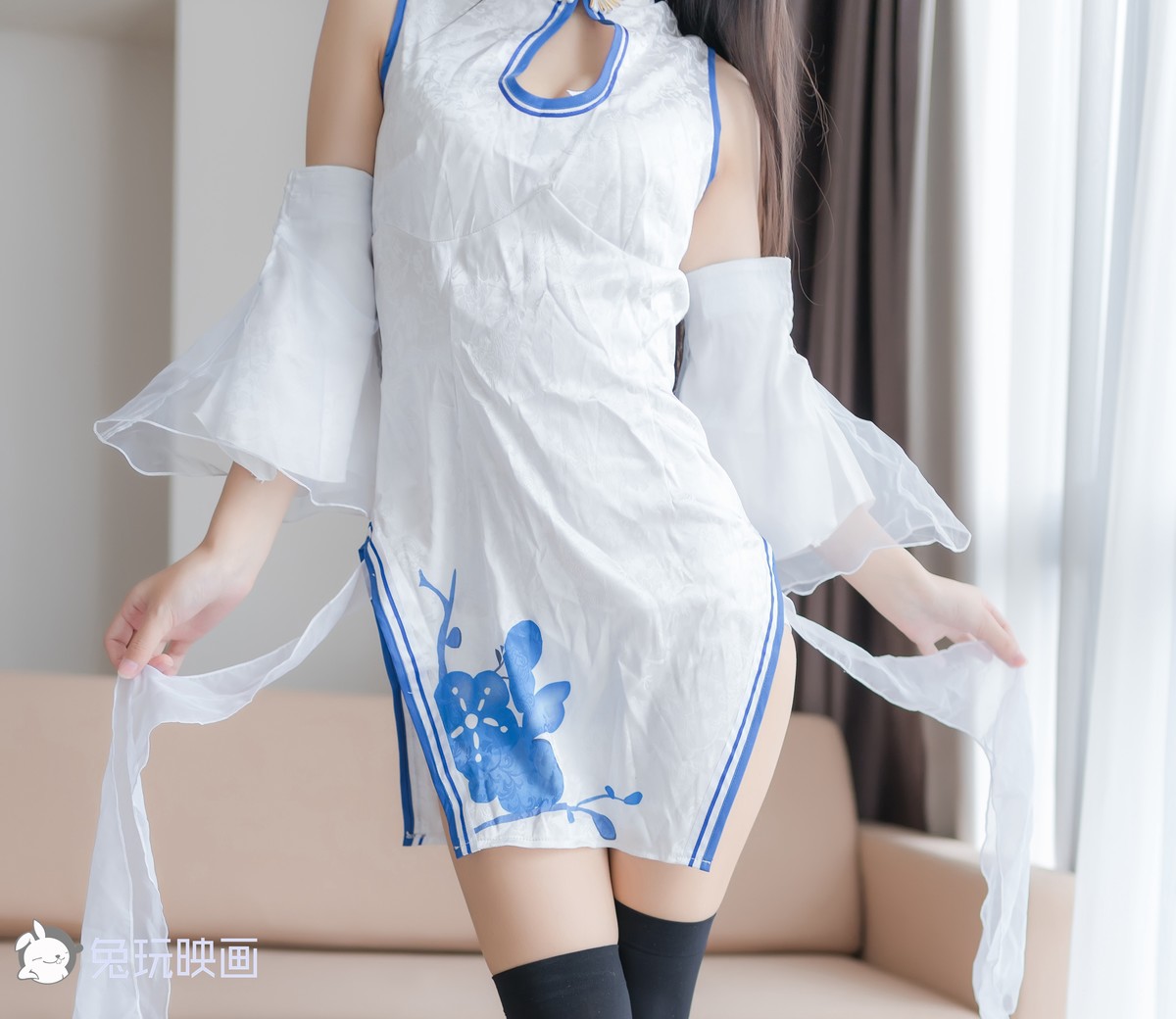 Cosplay 兔玩映画 白色旗袍 4