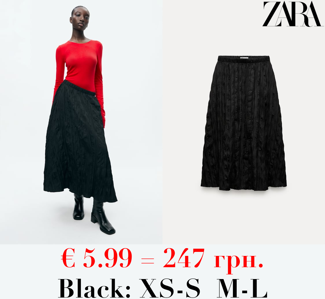 ZW COLLECTION CREASED MIDI SKIRT