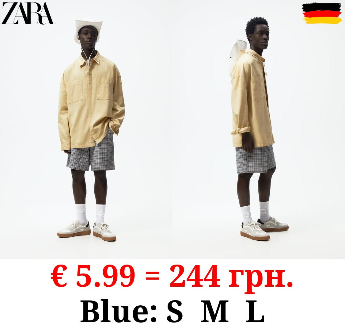 CHECK TEXTURED BERMUDA SHORTS