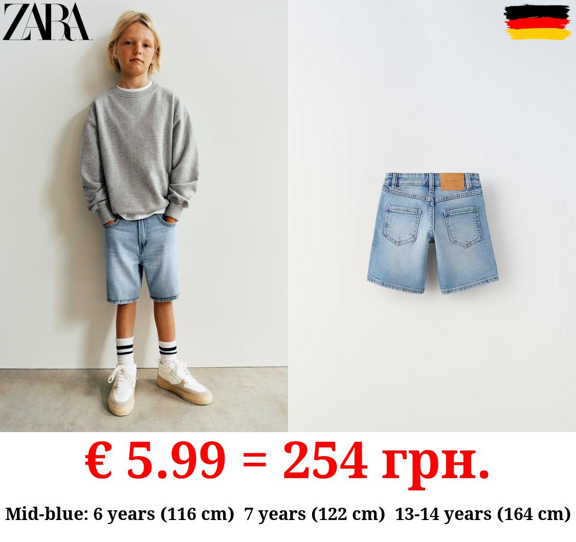 STRAIGHT FIT DENIM BERMUDA SHORTS