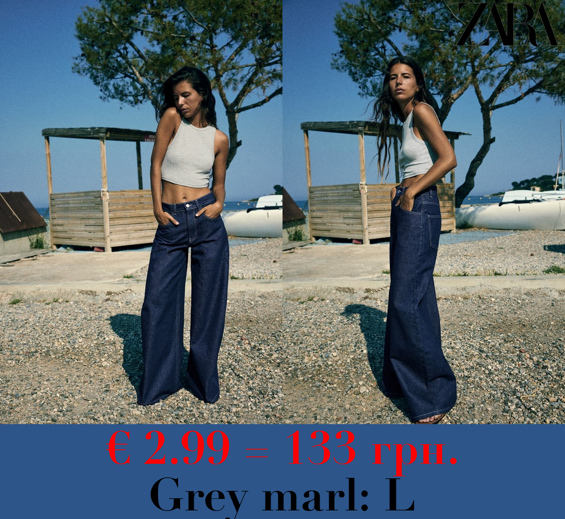 RIBBED CROPPED HALTER TOP