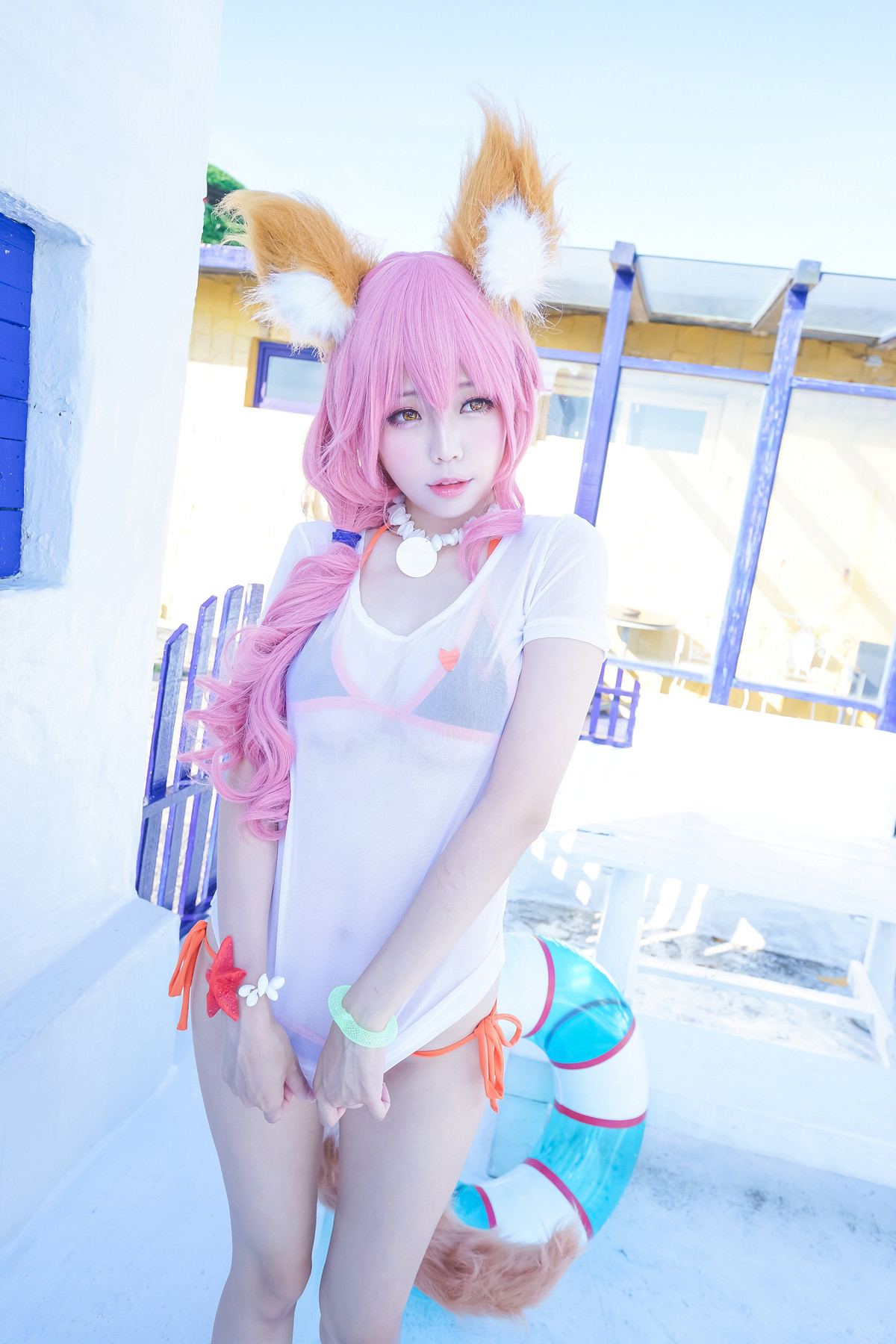 Cosplay ElyEE子 玉藻前泳装 18