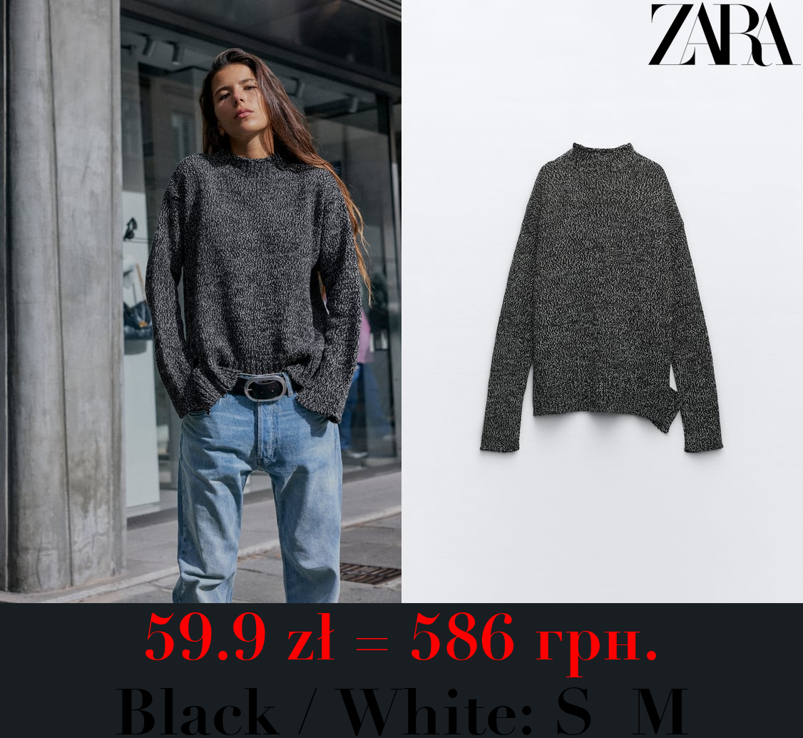 TWISTED YARN KNIT SWEATER WITH VENT AT THE HEM