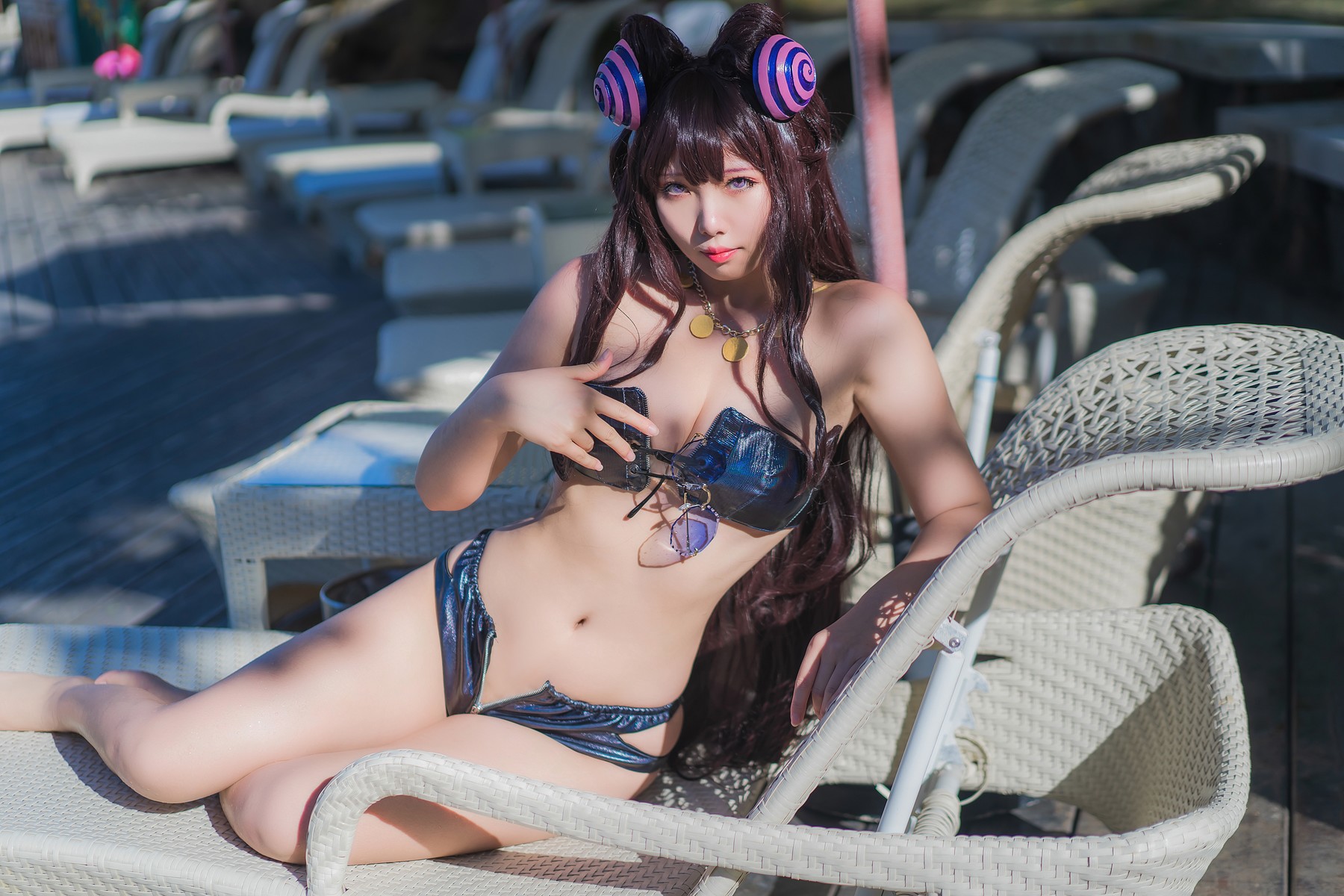 Cosplay 墨玉 紫式部泳装 21