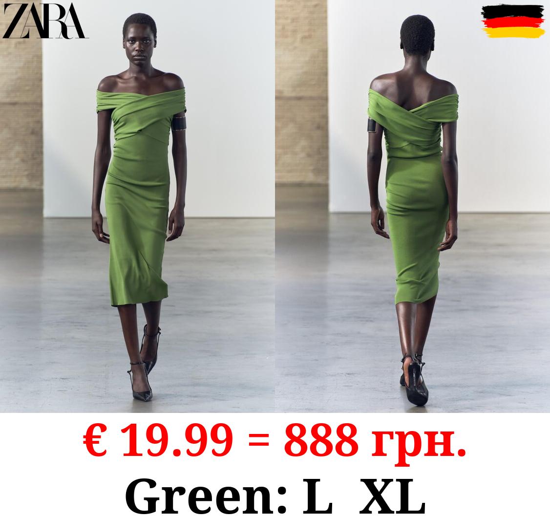 KNIT DRESS WITH A SURPLICE NECKLINE