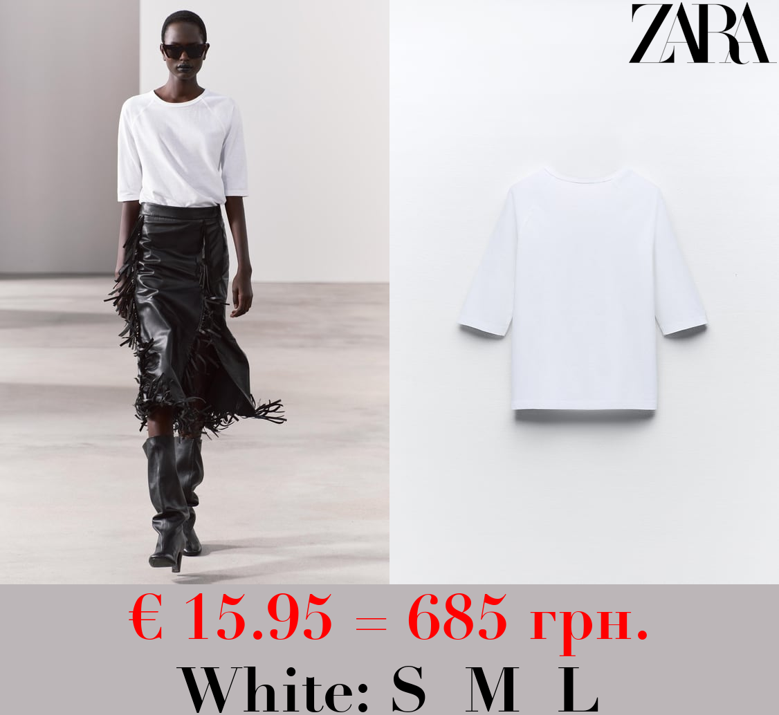 COTTON AND LINEN BLEND T-SHIRT