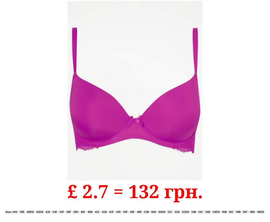 Purple Lace Trim T-Shirt Bra