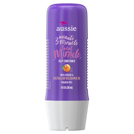 (2 pack) Aussie Paraben-Free Total Miracle 3 Minute Miracle Conditioner w/ Apricot for Damaged Hair, 8.0 fl oz