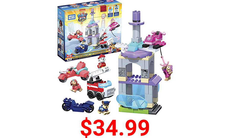 Mega Bloks PAW Patrol Ride & Rescue Vehicle Pack, Bundle Building Toys for Toddlers [Amazon Exclusive]