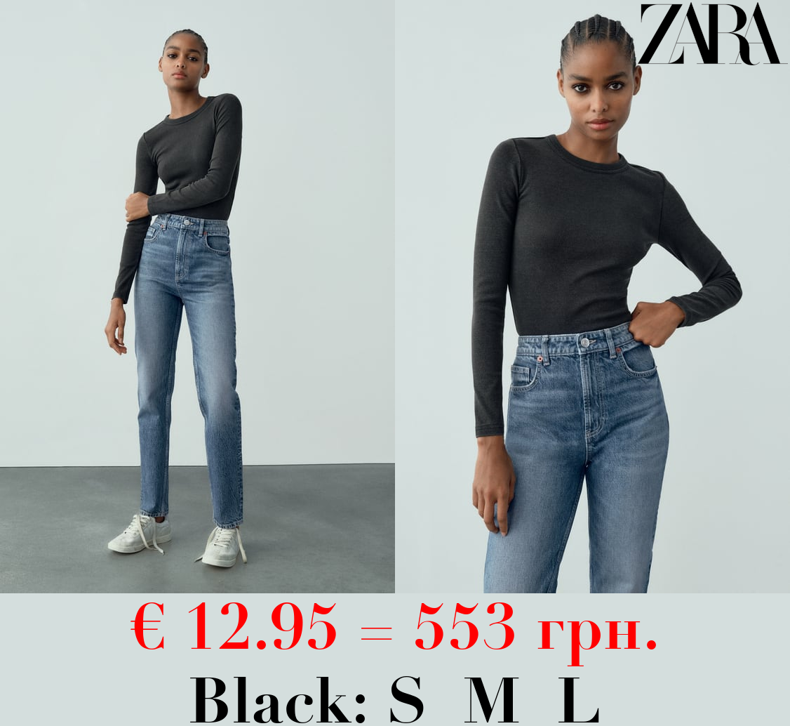 RIBBED LONG SLEEVE T-SHIRT