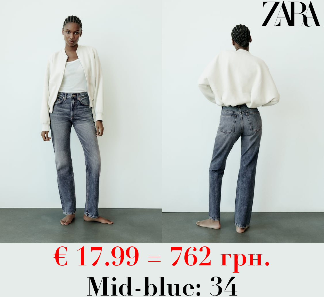 HIGH-RISE STRAIGHT-FIT TRF JEANS