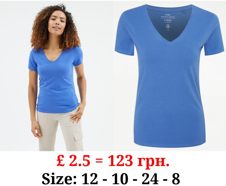 Blue V Neck T-Shirt