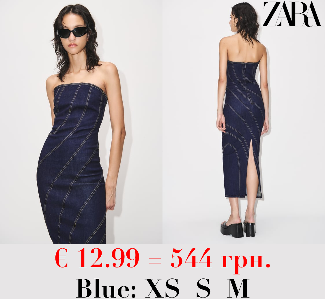 ZW DENIM DRESS WITH TOPSTITCHING