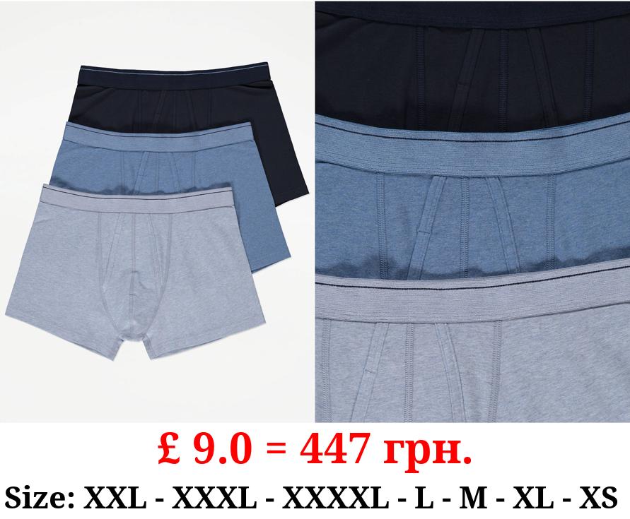 Blue A-Front Trunks 3 Pack