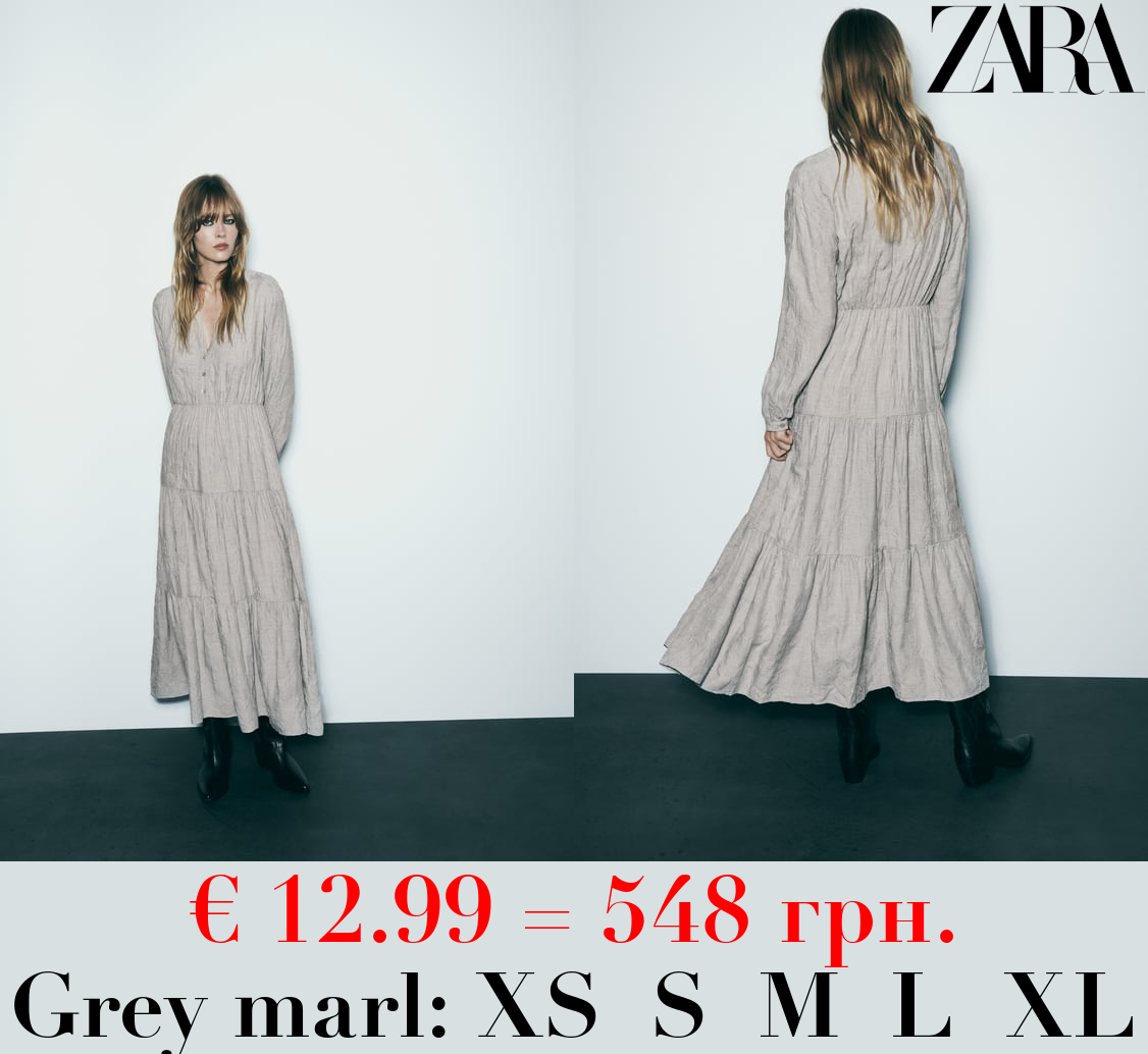 EMBROIDERED AND PANELLED MIDI DRESS