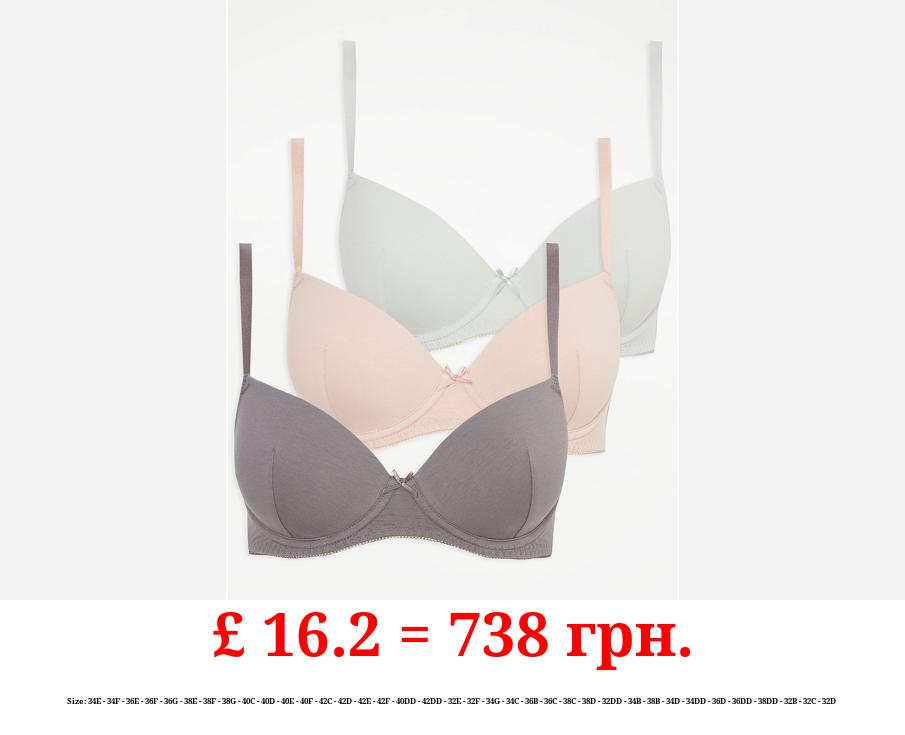 T-Shirt Underwired Bras 3 Pack