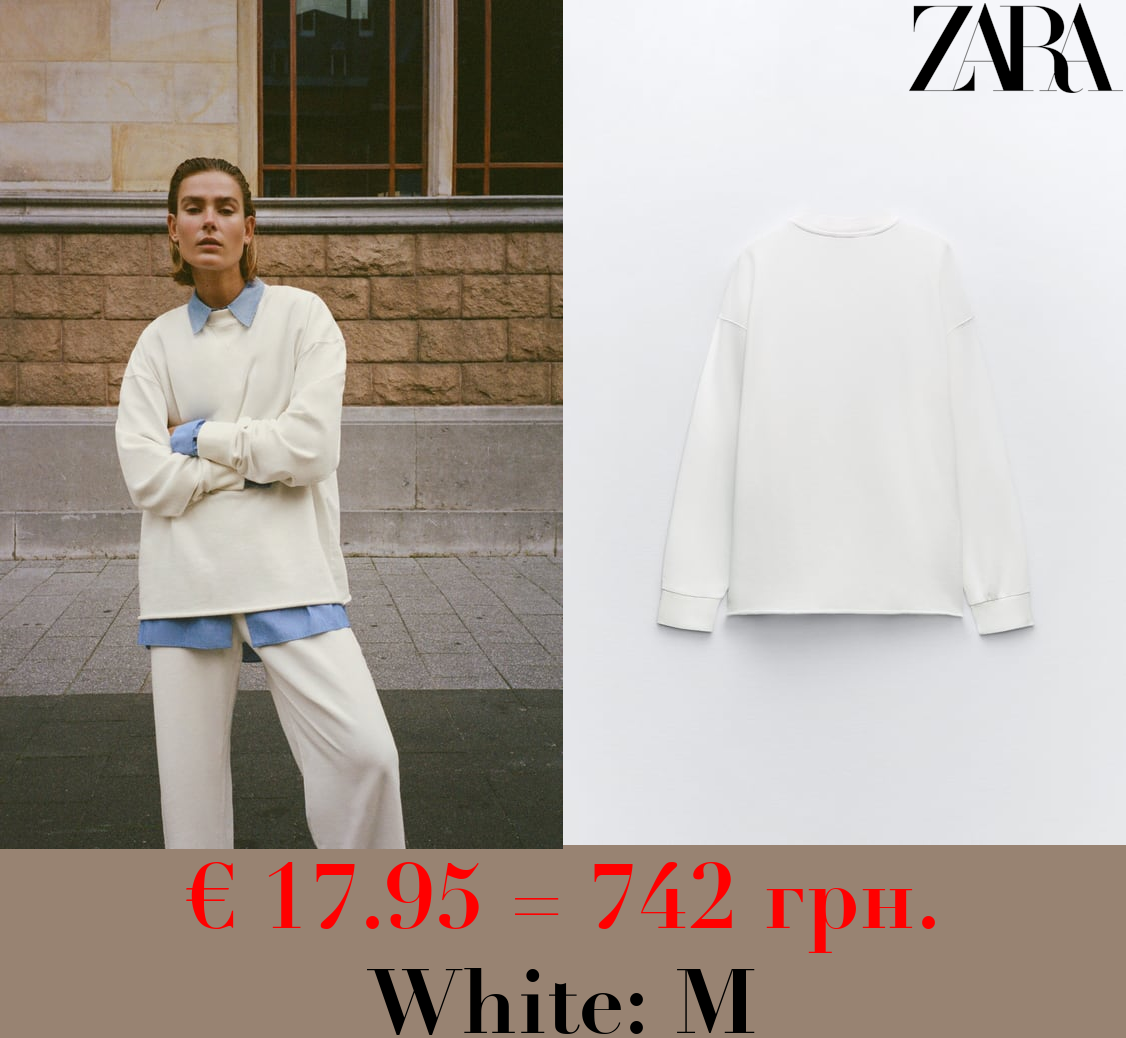 FADED-EFFECT PLUSH SWEATSHIRT