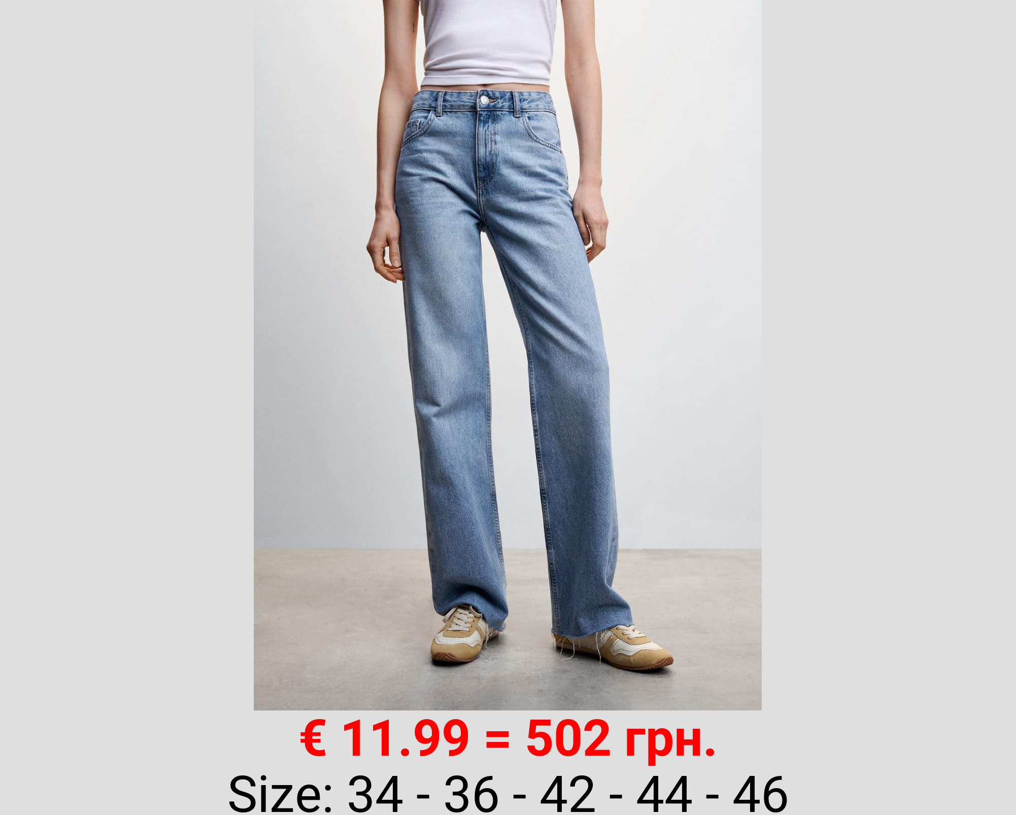 Jeans wideleg tiro medio