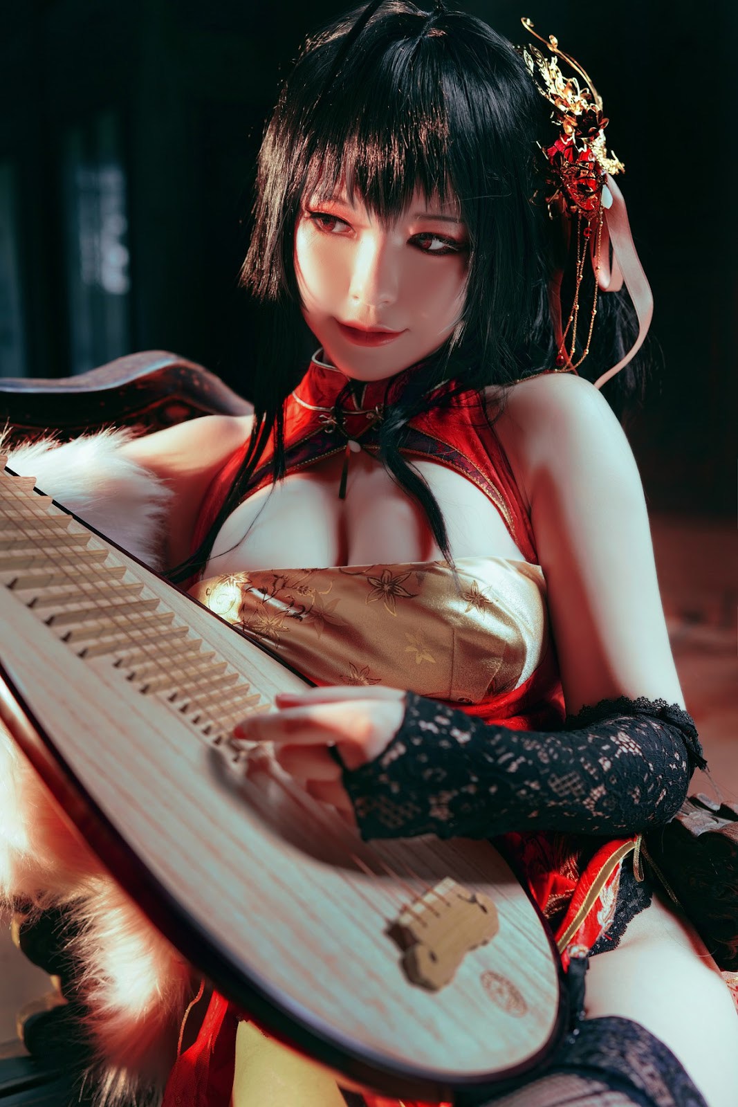Cosplay 半半子 大凤旗袍 13