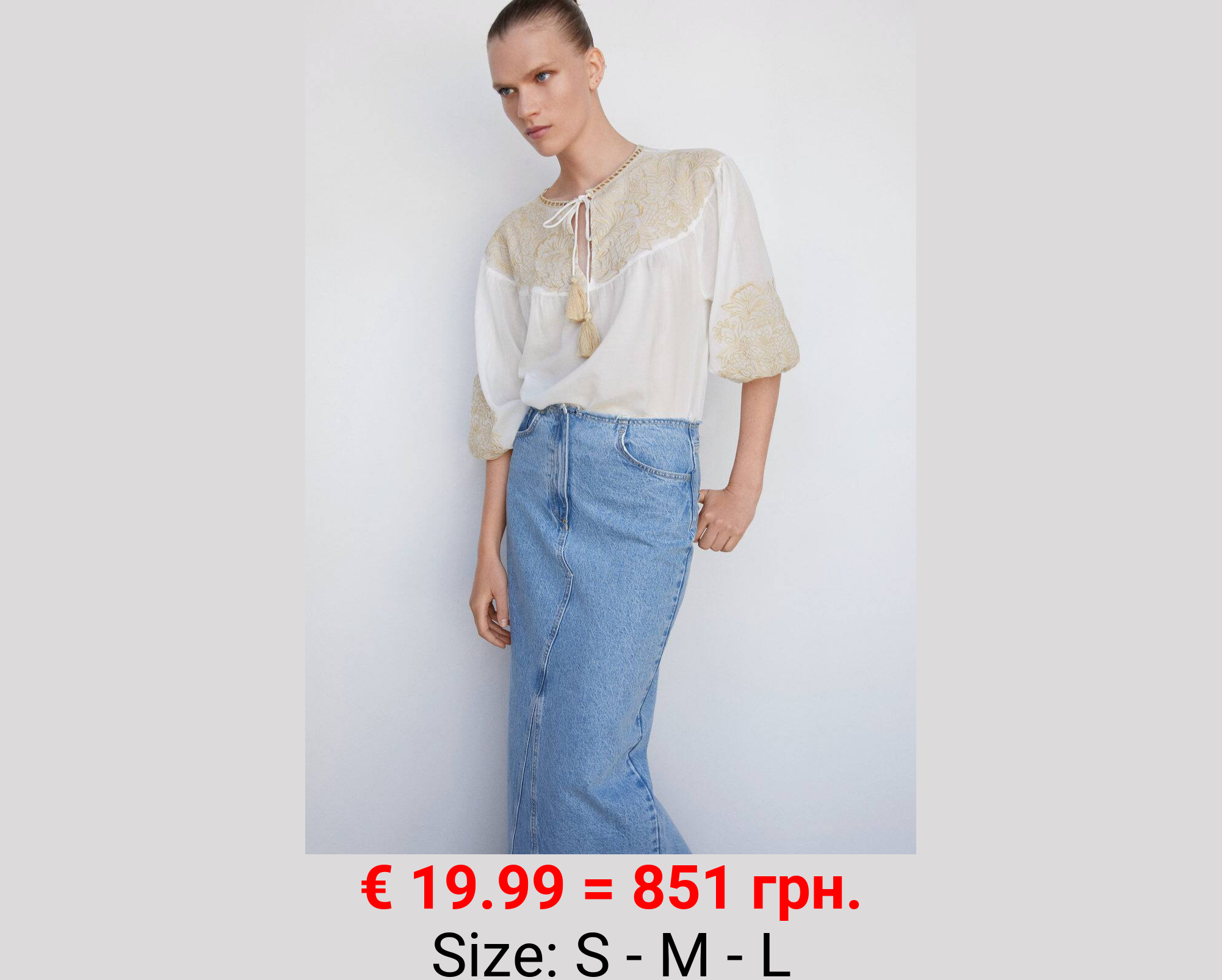 Blusa bordada cordón