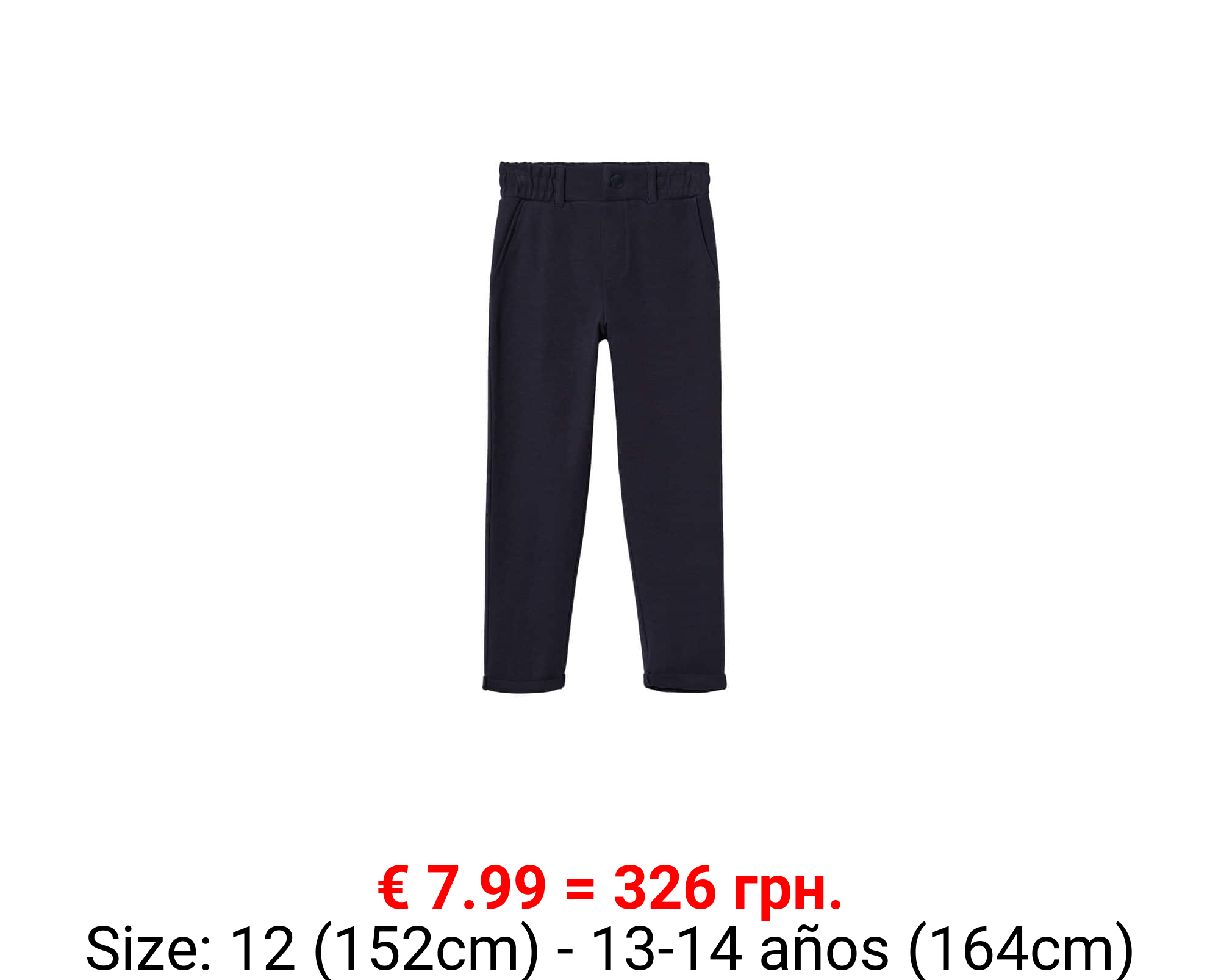 Pantalón recto cintura elástica