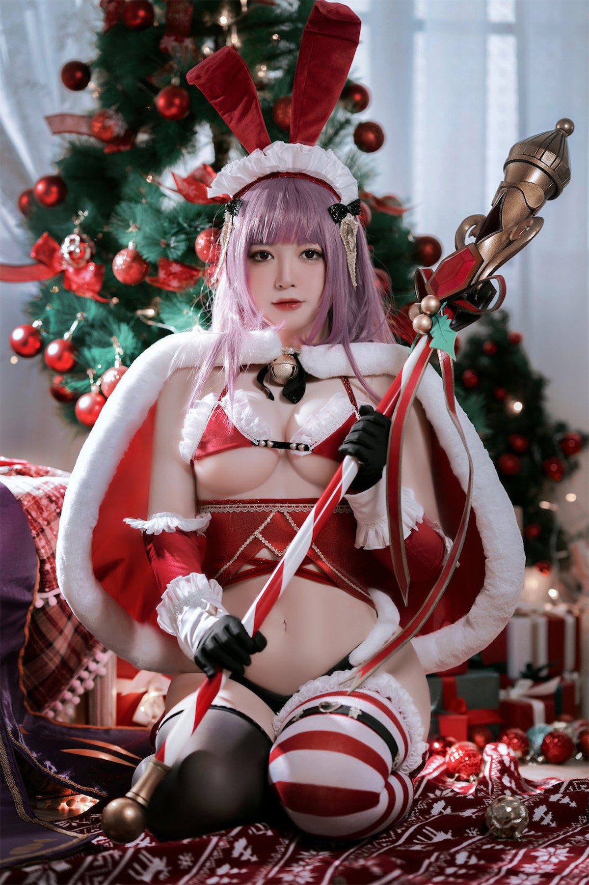 Cosplay 半半子 Christmas Bunny Aike 9