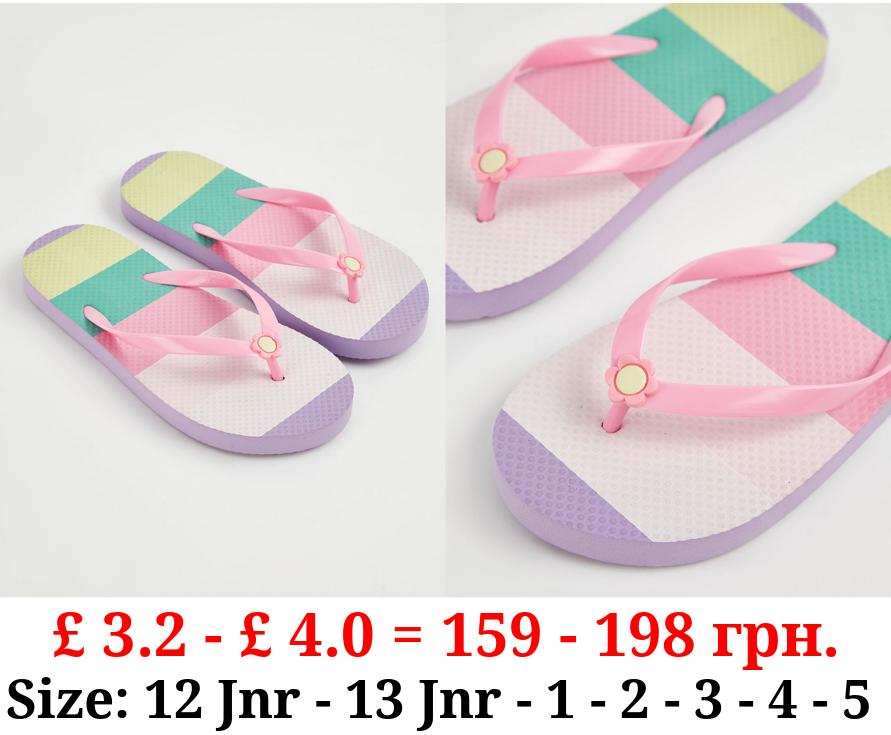 Colourful Striped Flip Flops