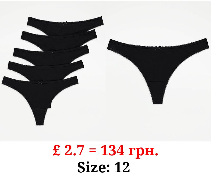 Black Thongs 5 Pack