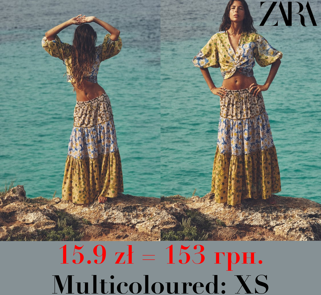 PRINTED TOP WITH KNOT